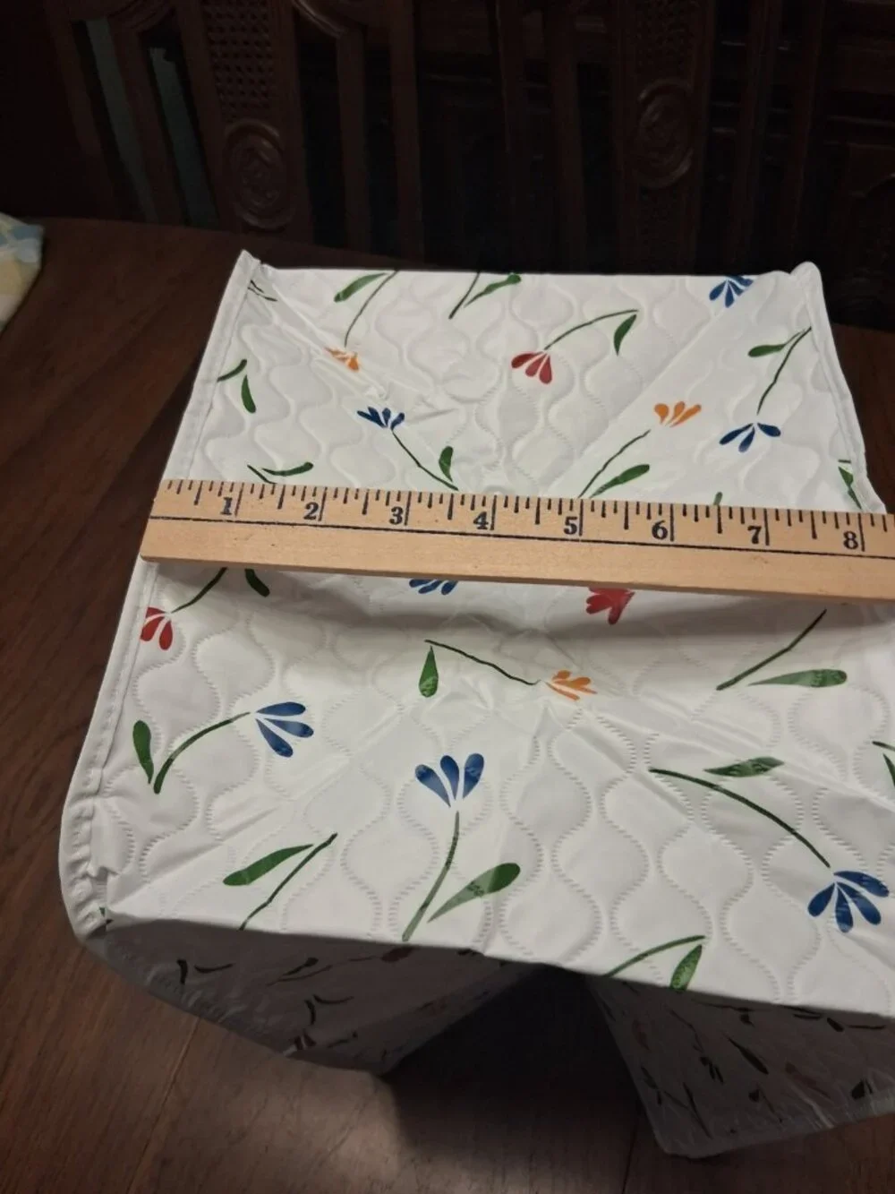Vintage White w/Flower Quilted Vinyl Appliance Covers Lot of 4 Toaster Mixer
